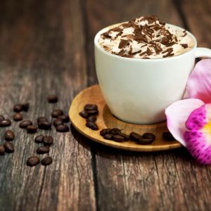 Kávé virággal