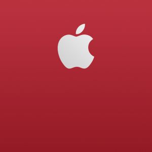 Apple logó piros háttérrel